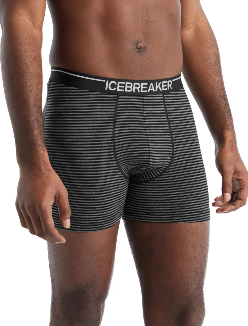 Icebreaker Mens Anatomica Boxers Gritstone Heather/ Black-1